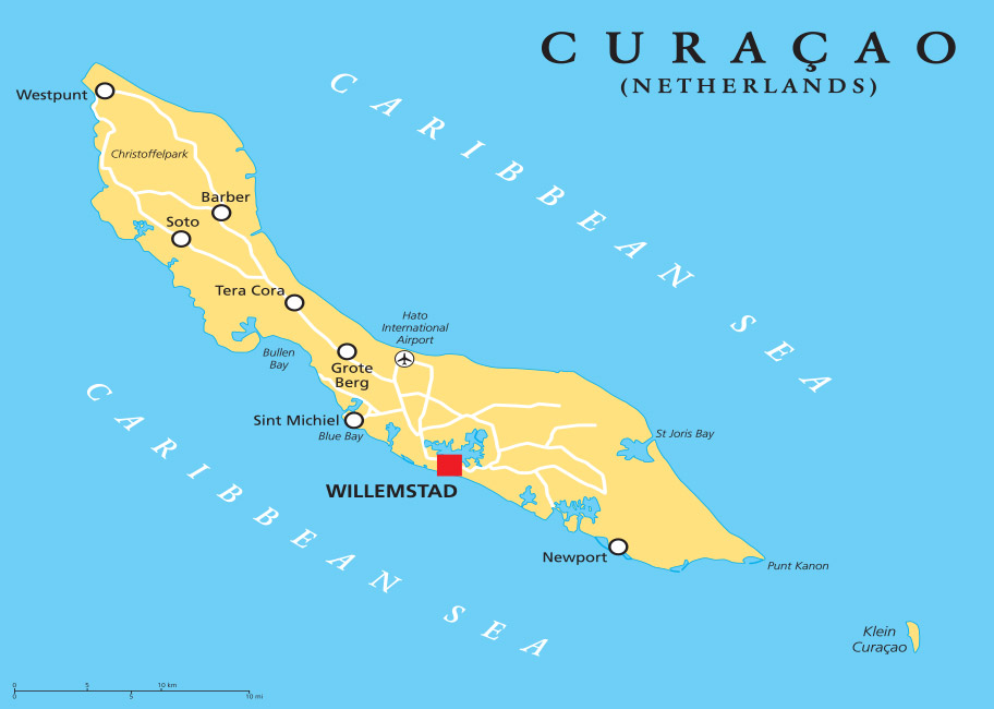 Curacao Reisetipps - Karte Curacao Karte Reise Schweiz buchen